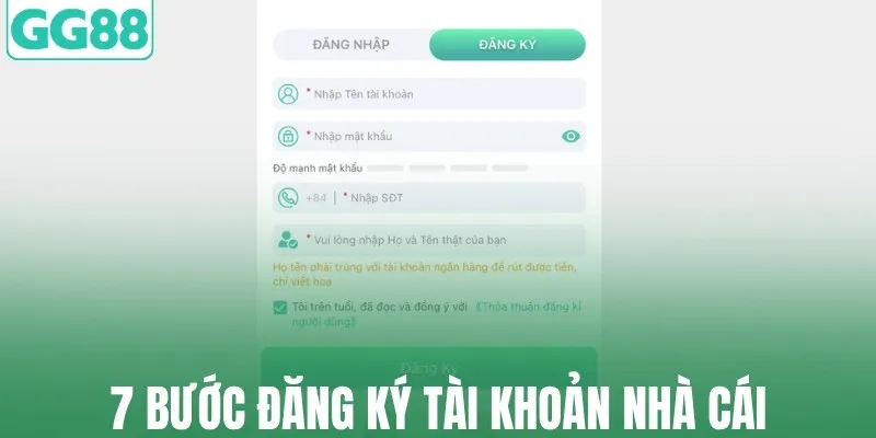 7 bước đăng ký tài khoản nhà cái
