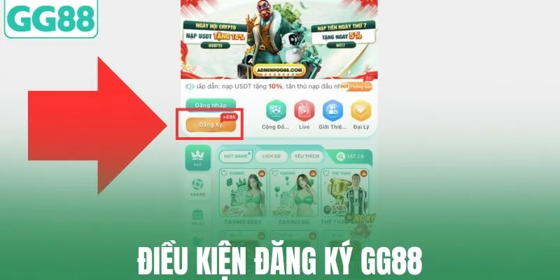 Điều kiện đăng ký GG88
