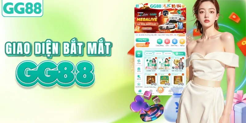 Giao diện GG88 tông xanh bắt mắt chuyên nghiệp