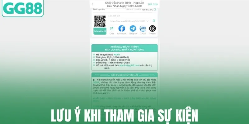 Lưu ý khi tham gia sự kiện