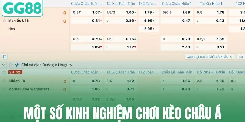 Một số kinh nghiệm chơi kèo châu Á