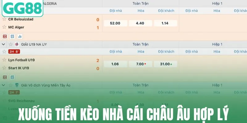 Xuống tiền kèo nhà cái châu Âu hợp lý